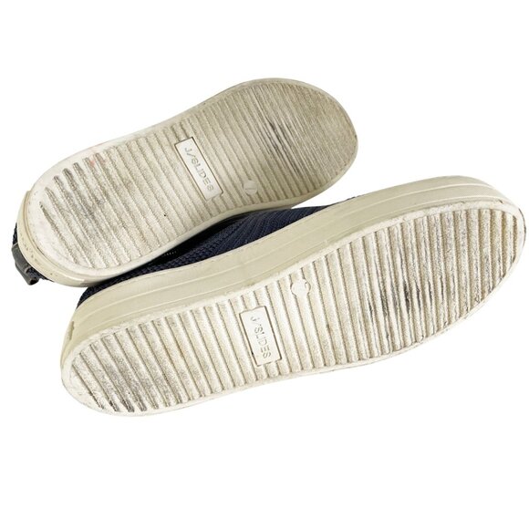 J Slides Women's 7 Slip on Shoes Hilo Platform Sneakers Knitted Blue/Gray Fabric - Picture 6 of 9